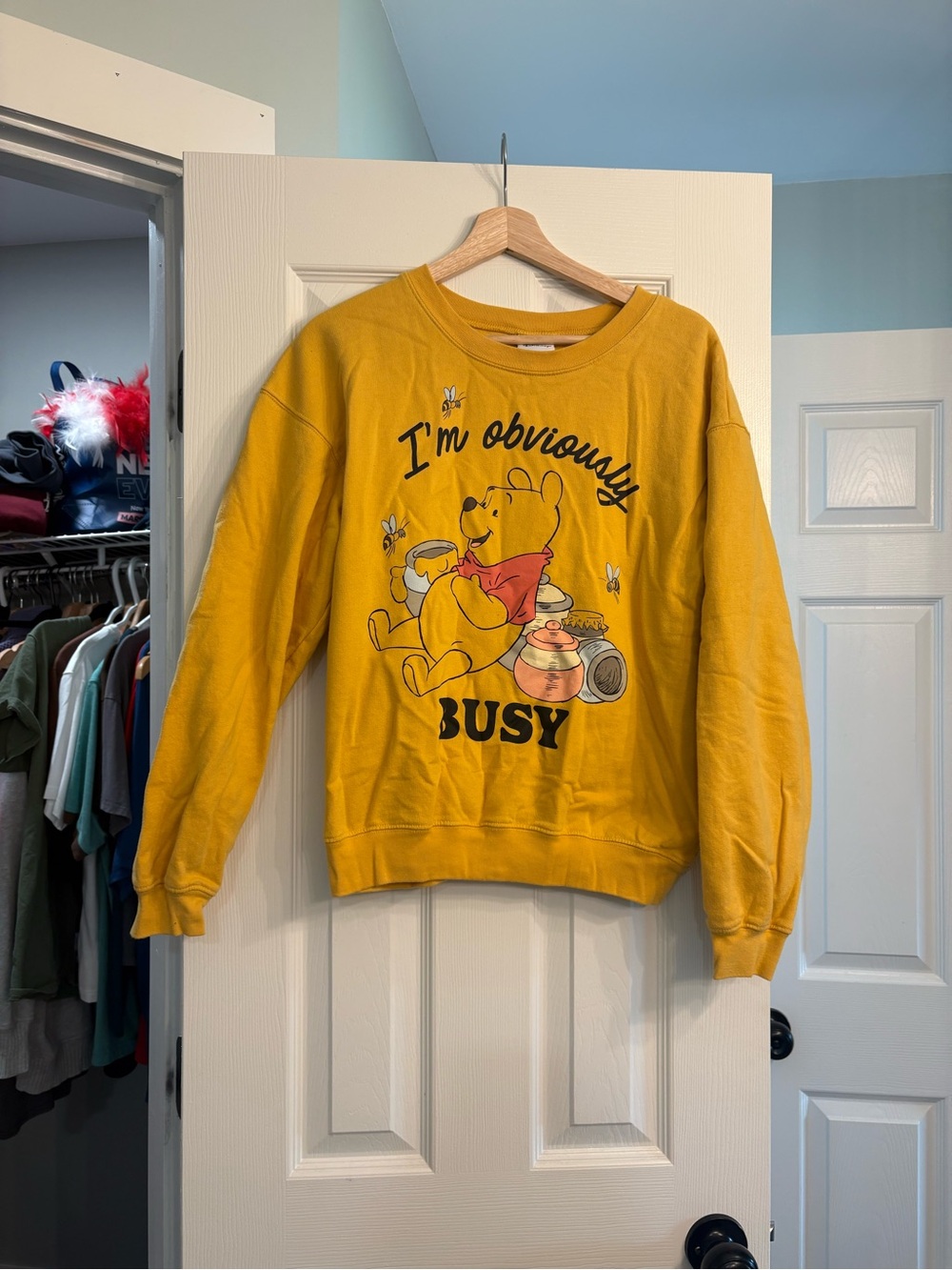 Disney Yellow Winnie the Pooh Crewneck